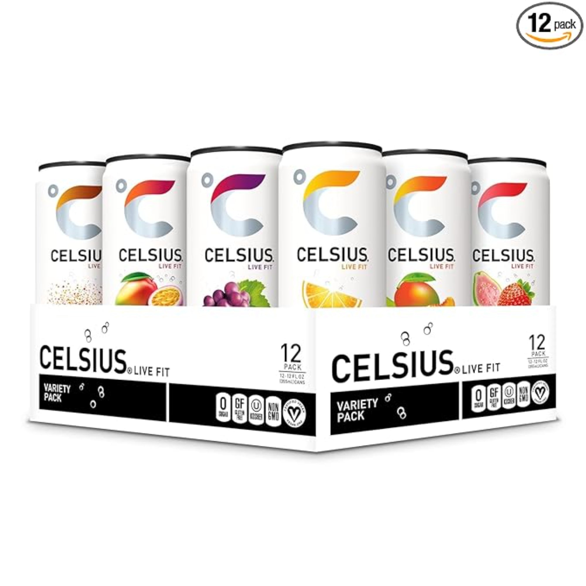 CELSIUS Assorted Flavors Official Variety Pack 12 Fl Oz (Pack of 12)