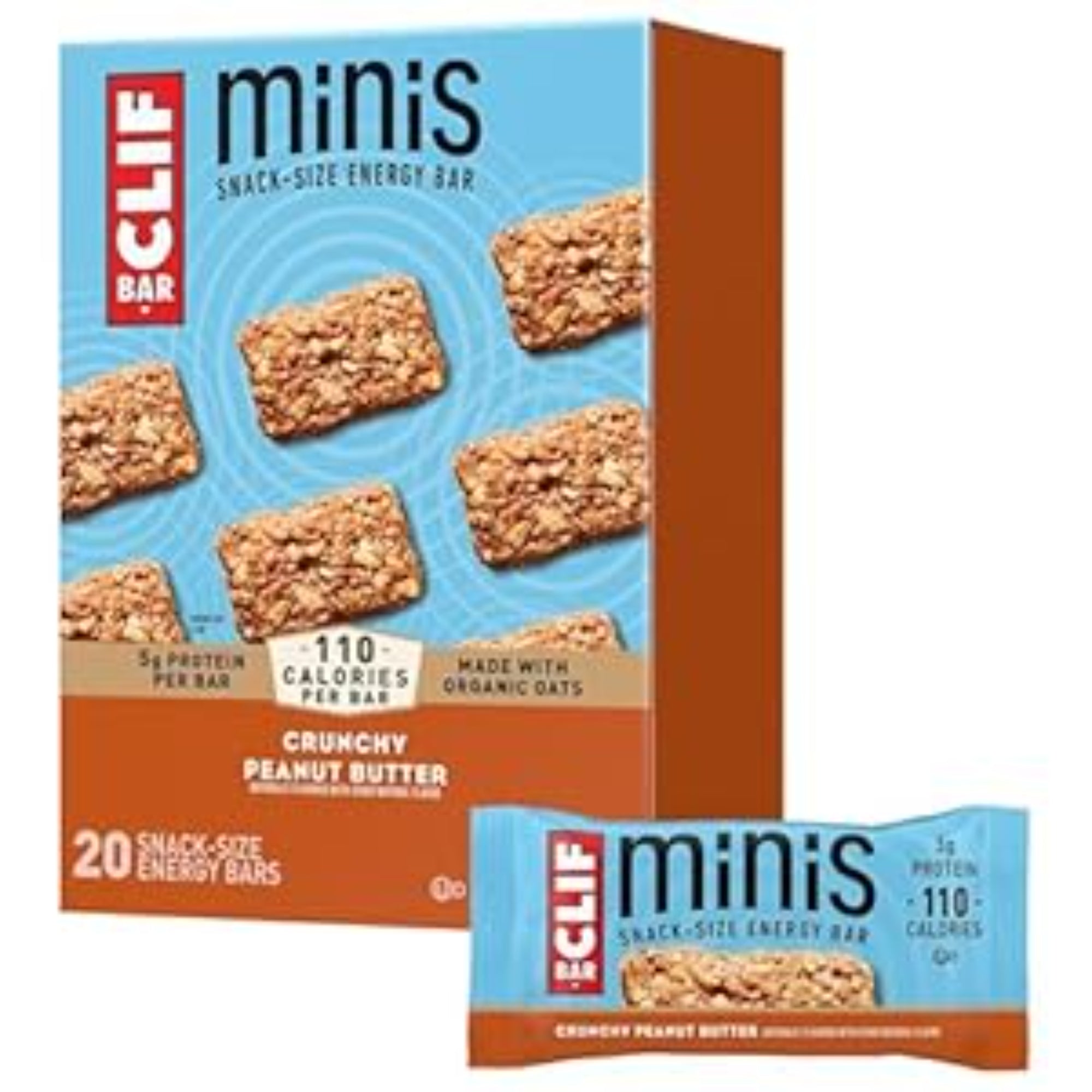 CLIF BAR Minis - Crunchy Peanut Butter (20 Pack)