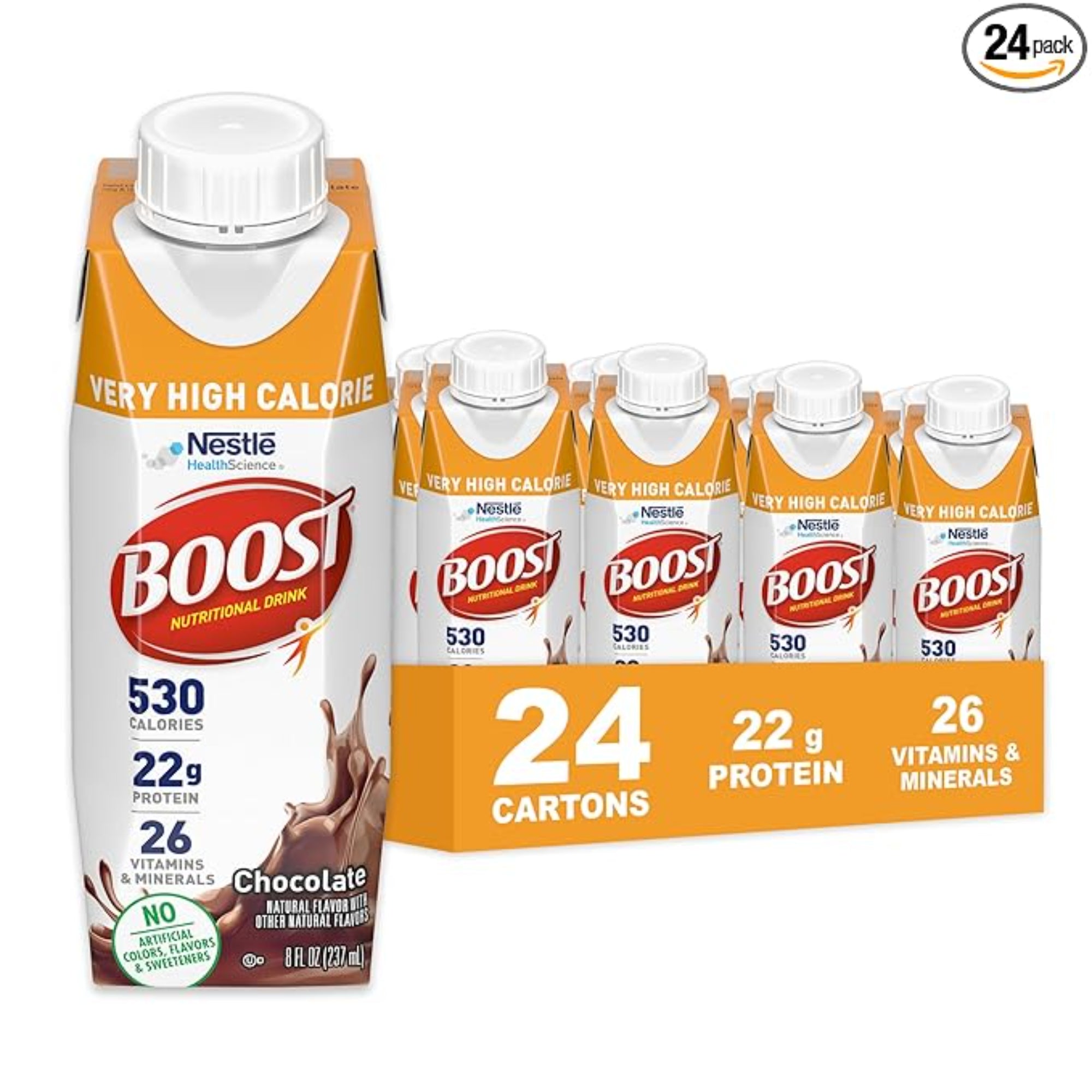 BOOST Very High Calorie Nutritional Drink 8 fl oz (Pack of 24)