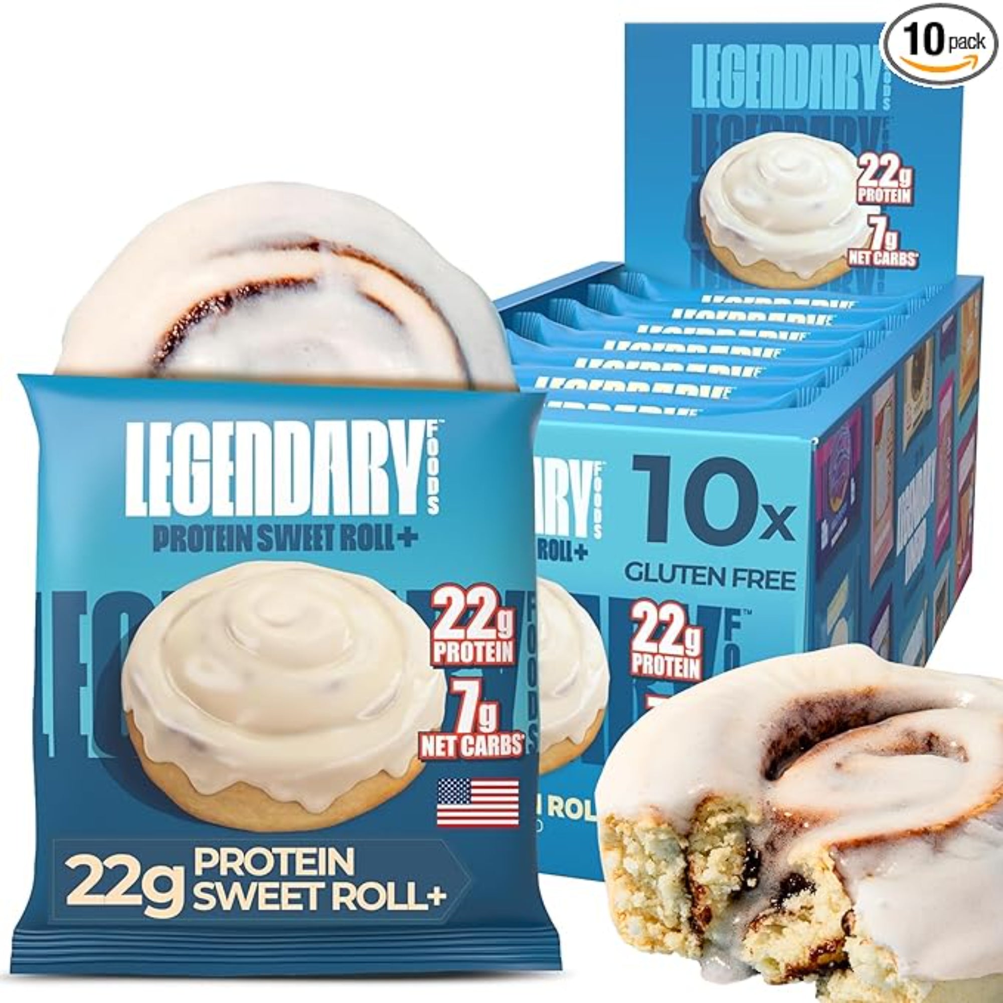 Legendary Foods Cinnamon Roll Protien Bars 10-Pack