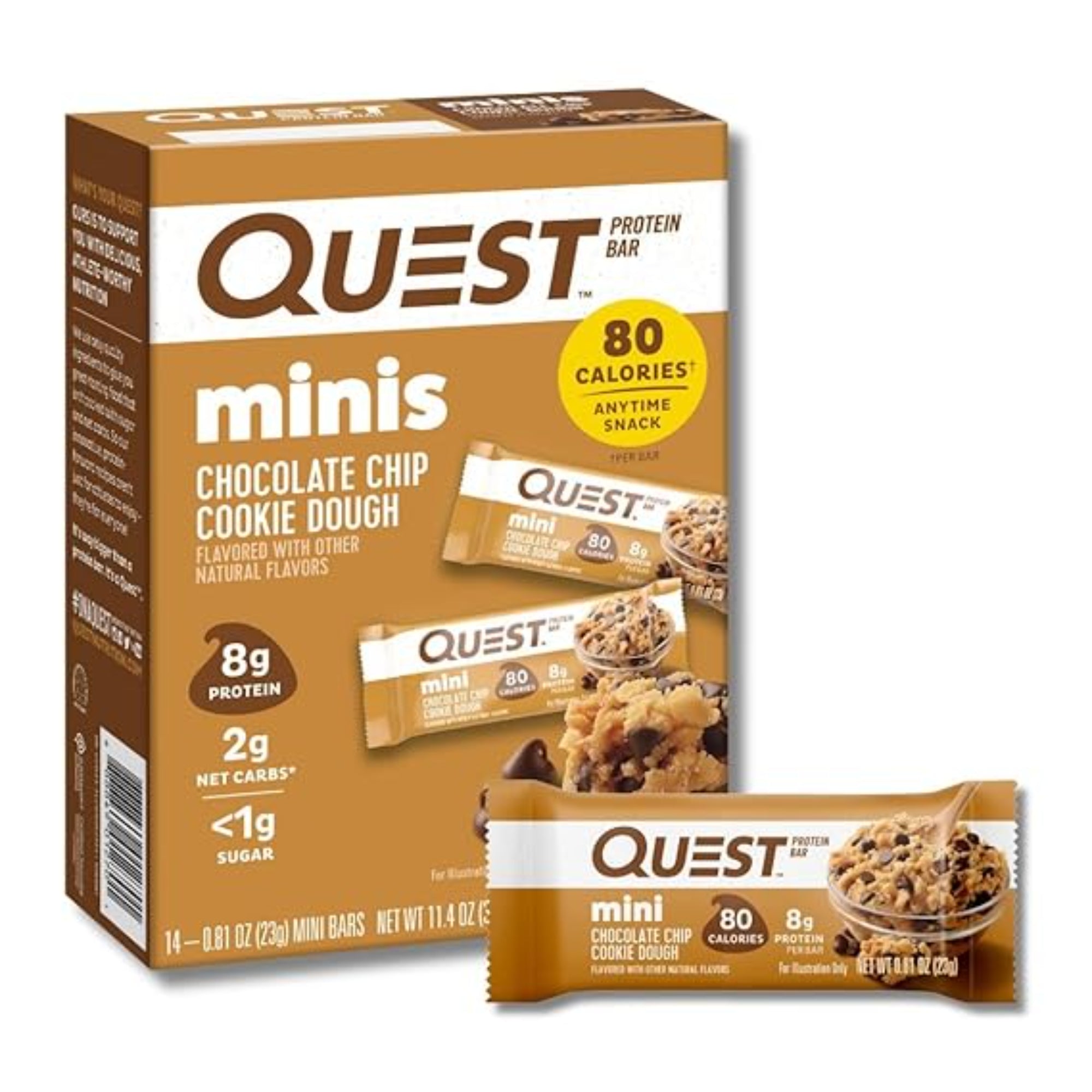 Quest Nutrition Mini Chocolate Chip Cookie Dough Protein Bars 14 Count