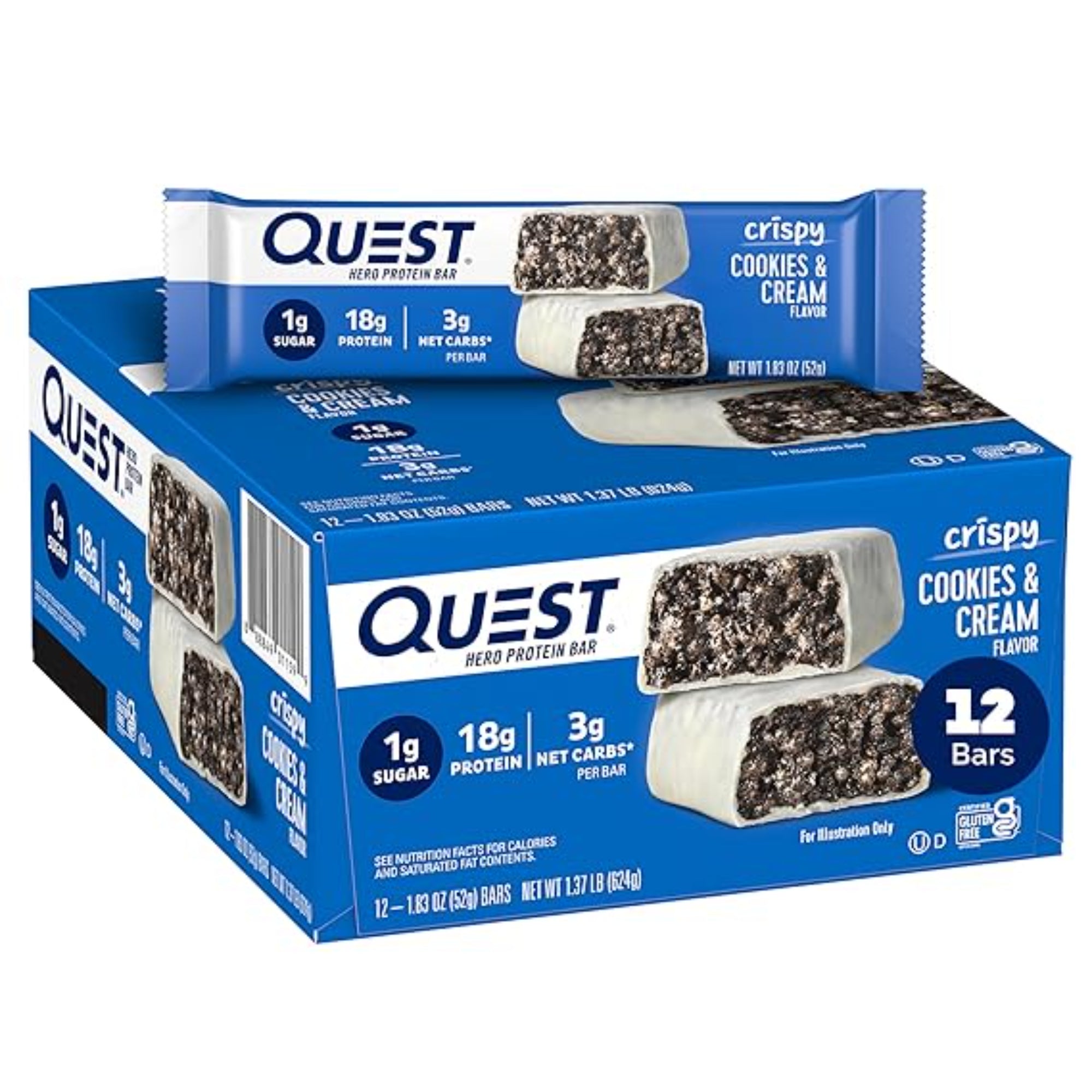 Quest Nutrition Crispy Cookies & Cream 12 Count