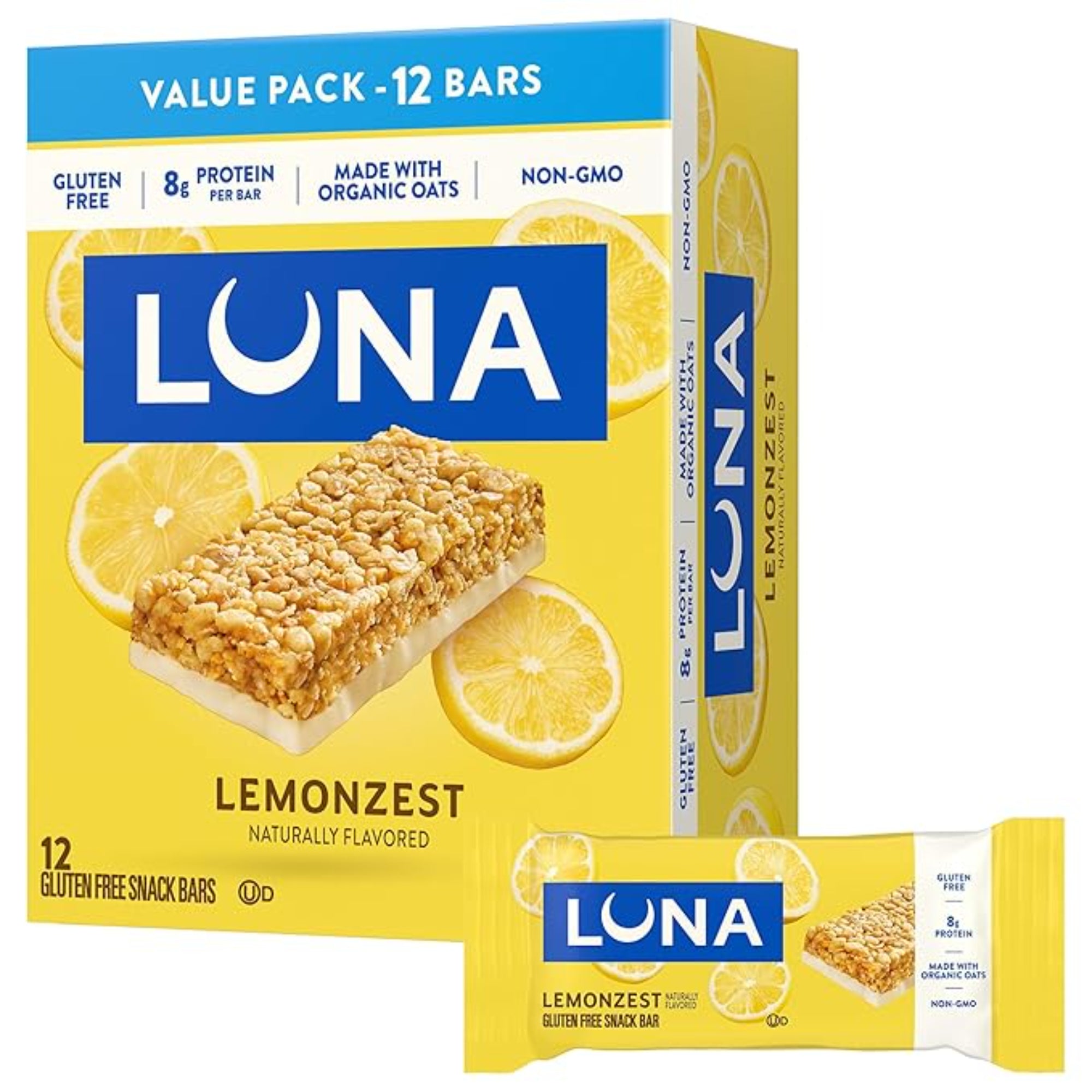 LUNA Bar Lemon Zest Flavor (12 Pack)