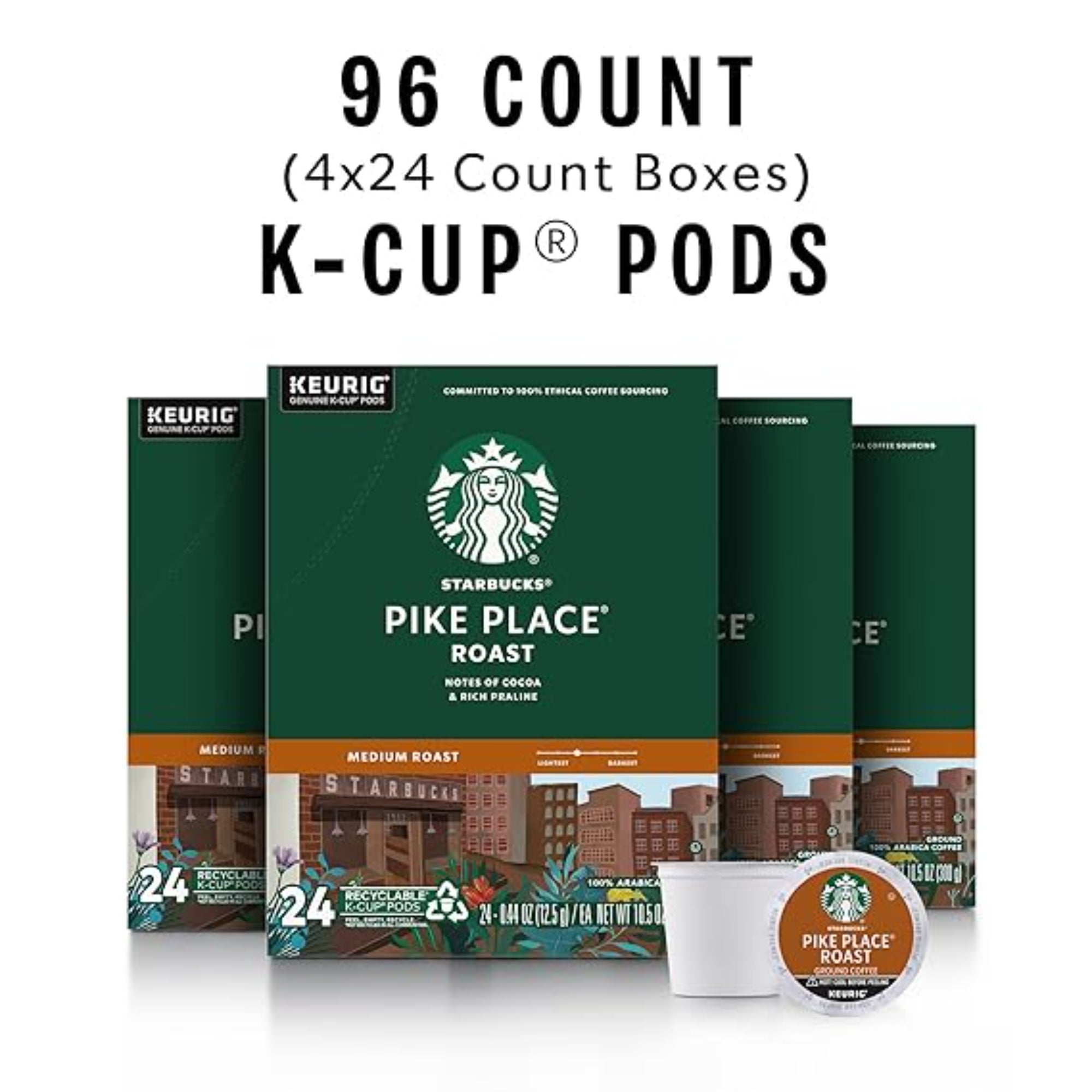 Starbucks K-Cup Coffee Pods, Medium Roast 96 Count