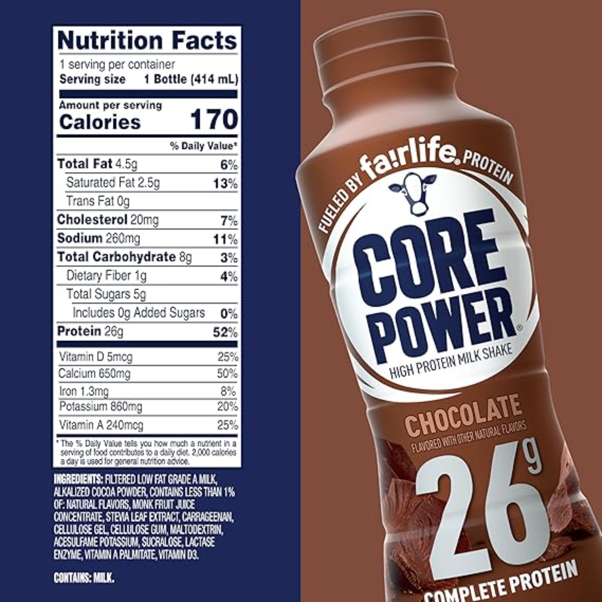Core Power Protein Shake, Chocolate 12 Pack