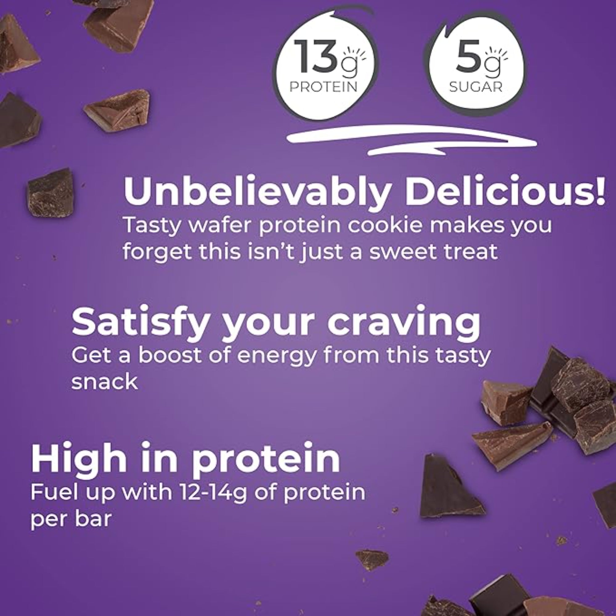 Power Crunch Protein Wafer Bars, Triple Chocolate, 1.4 Ounce (12 Count)