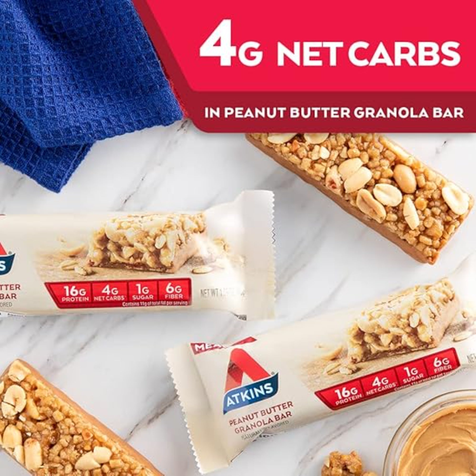 Atkins Peanut Butter Granola High Protein Bar 12 Count