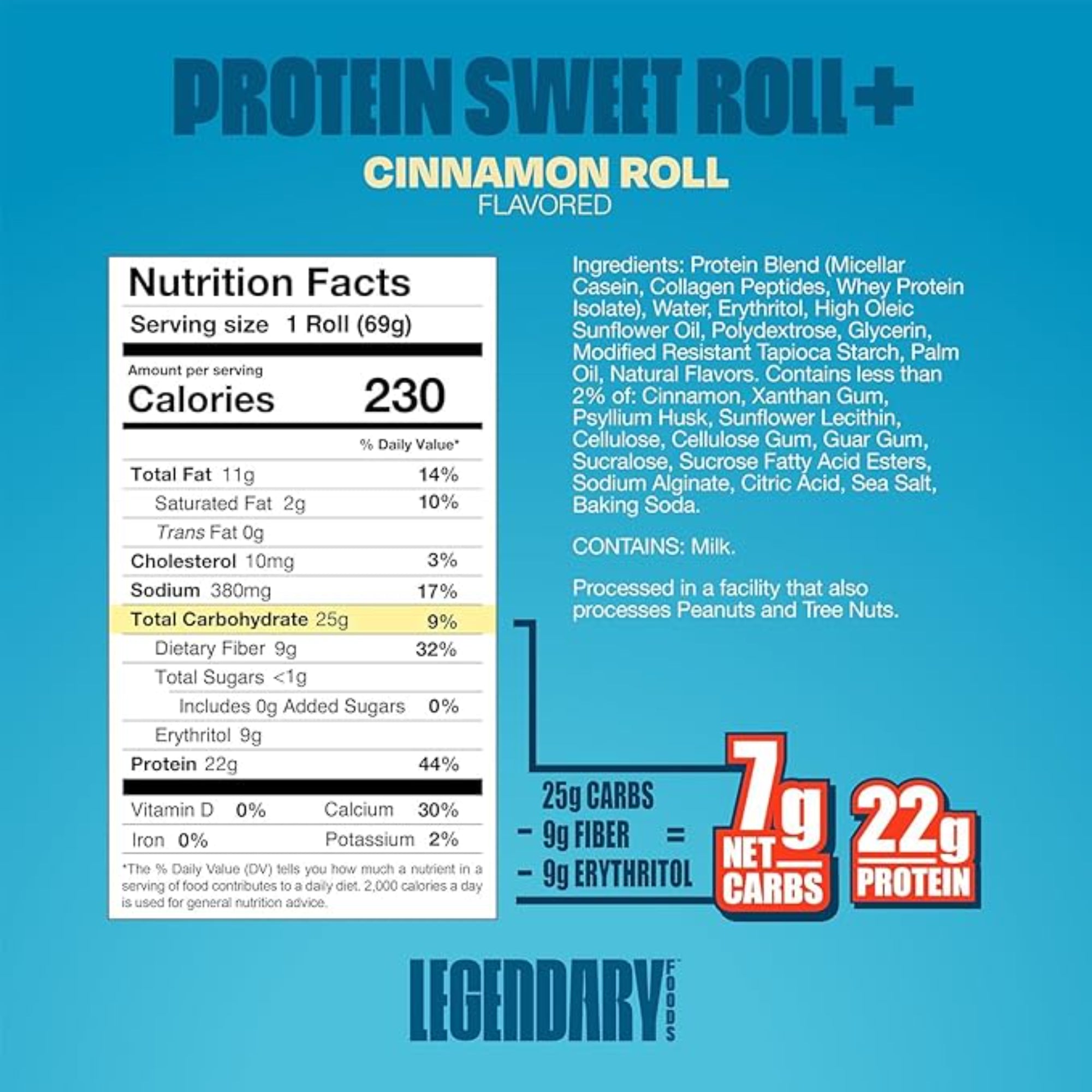 Legendary Foods Cinnamon Roll Protien Bars 10-Pack