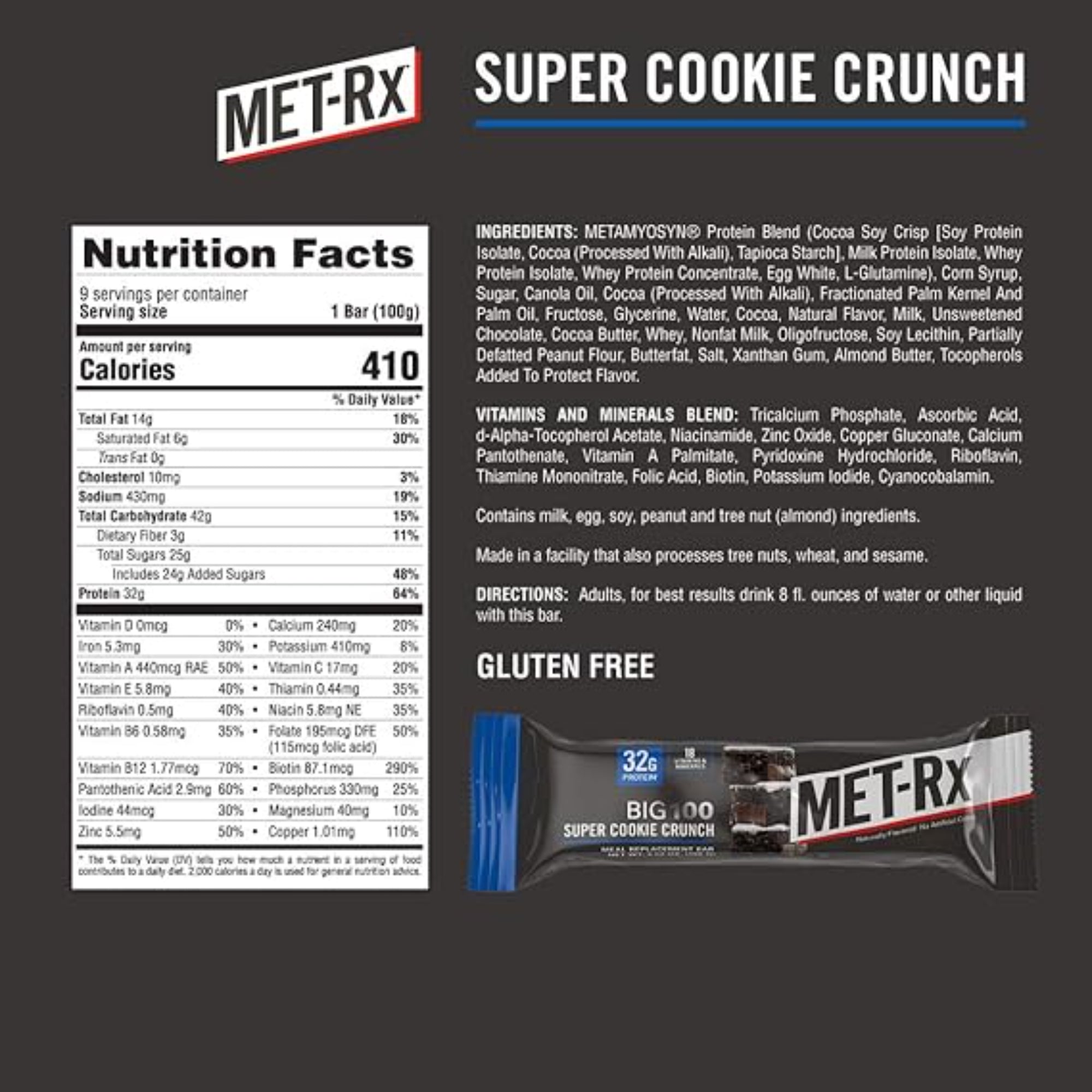 MET-Rx Big 100 Protein Bar 9 Bars