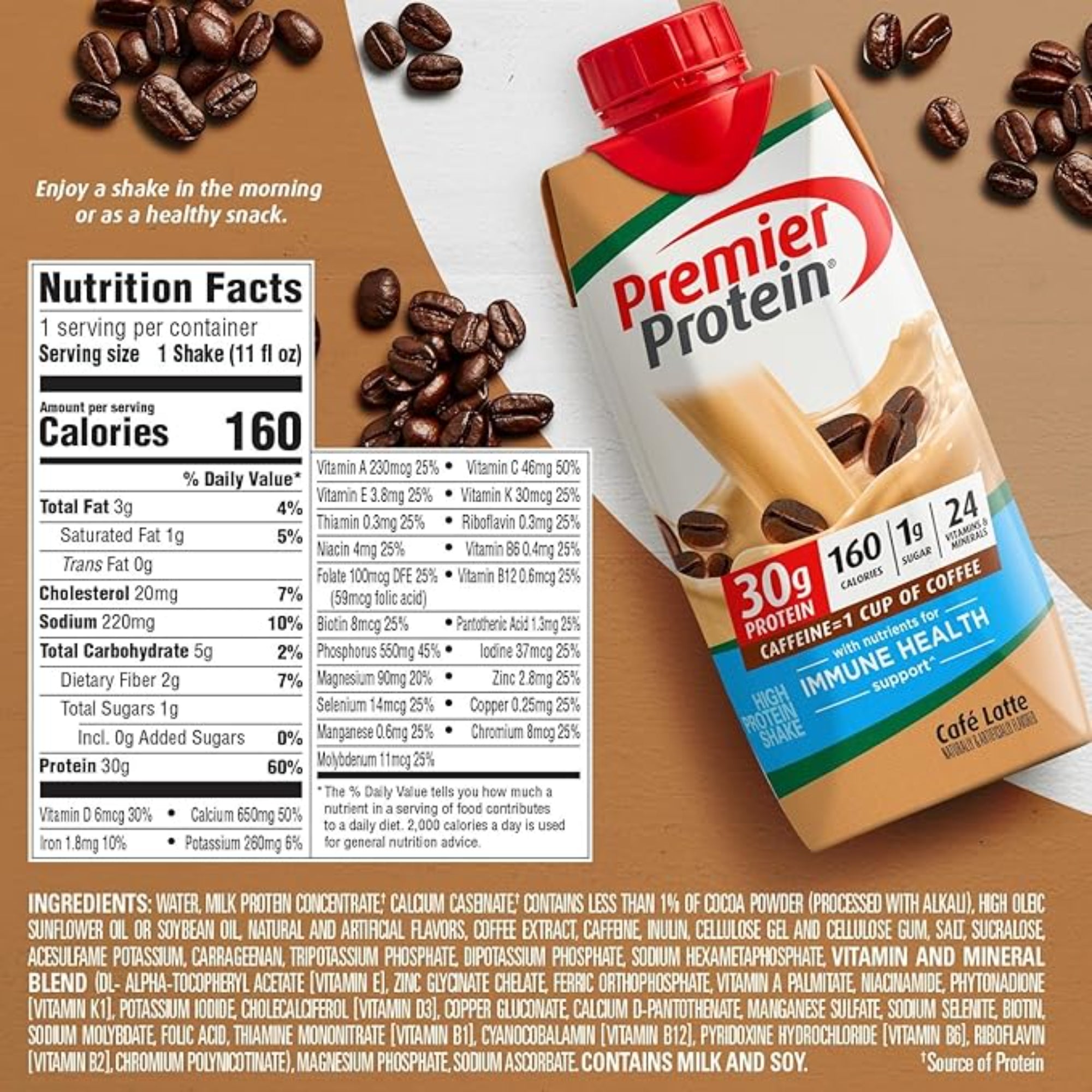 Premier Protein Protein Shake Cafe Latte 12 Count