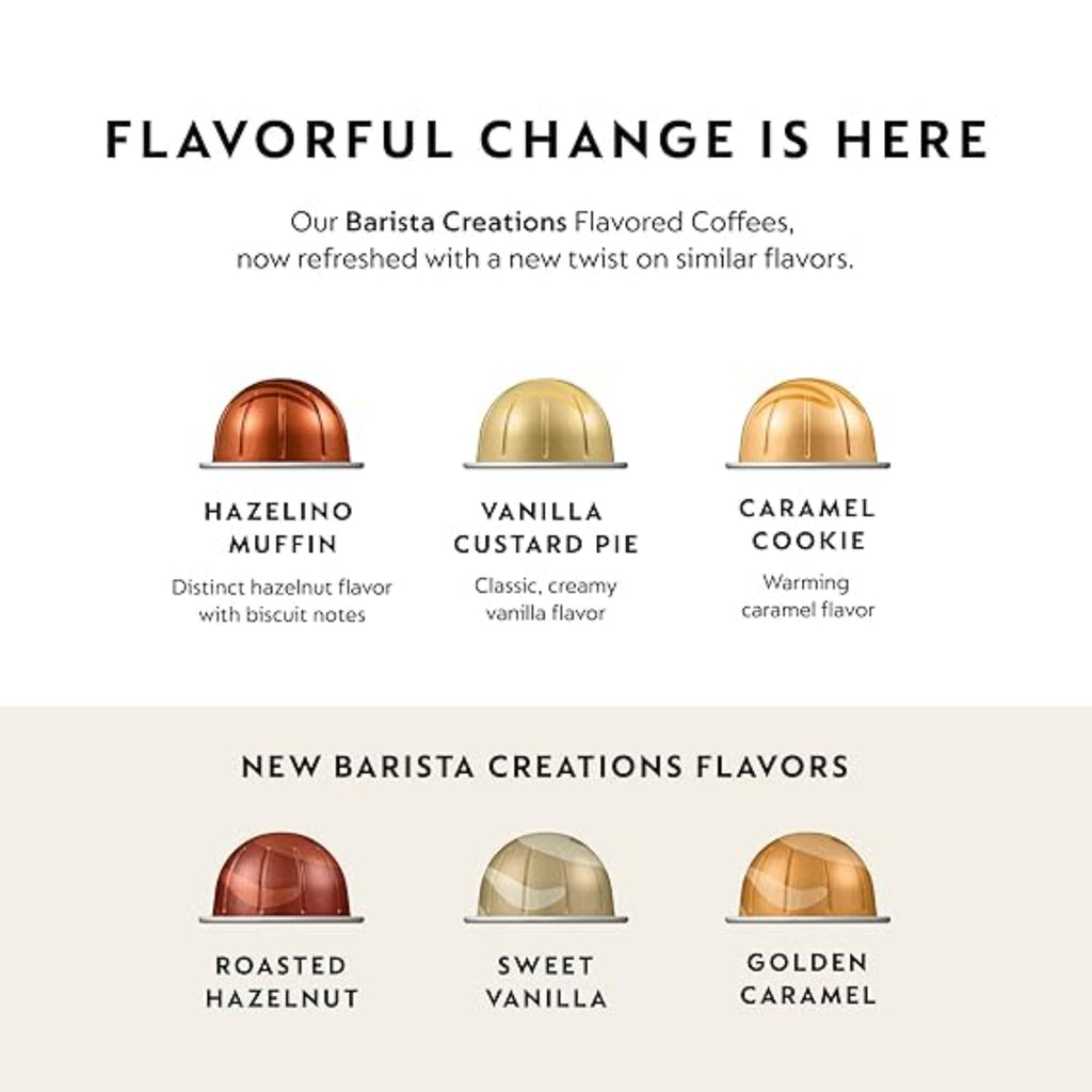 Nespresso Capsules Vertuo, Barista Flavored Pack 30 Count Coffee Pods