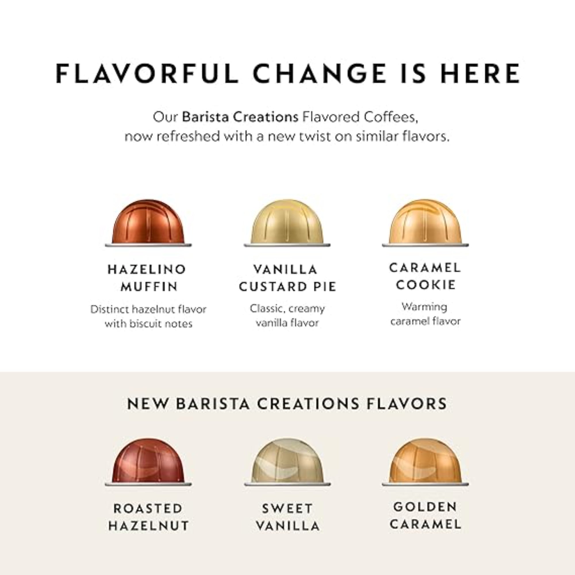 Nespresso Capsules Vertuo, Barista Flavored Pack 30 Count Coffee Pods