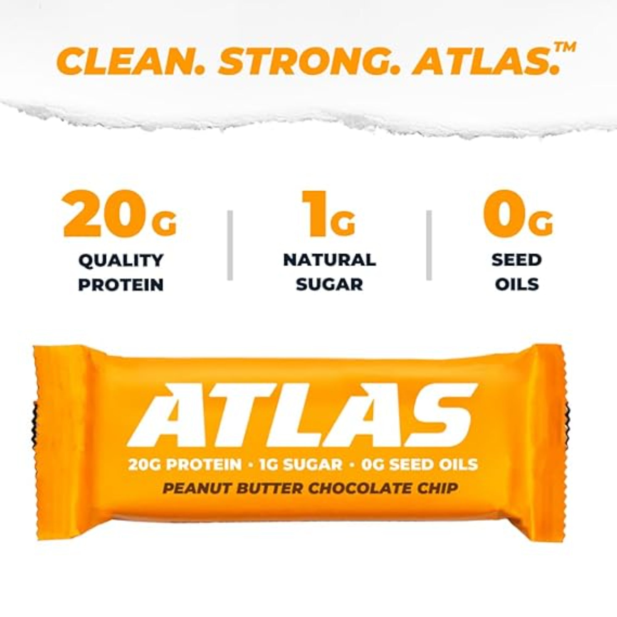 Atlas Protein Bar Peanut Butter Chocolate Chip, 12 Count