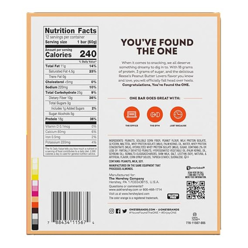 ONE Protein Bars, Reese's Peanut Butter 2.12 oz (12 Count)