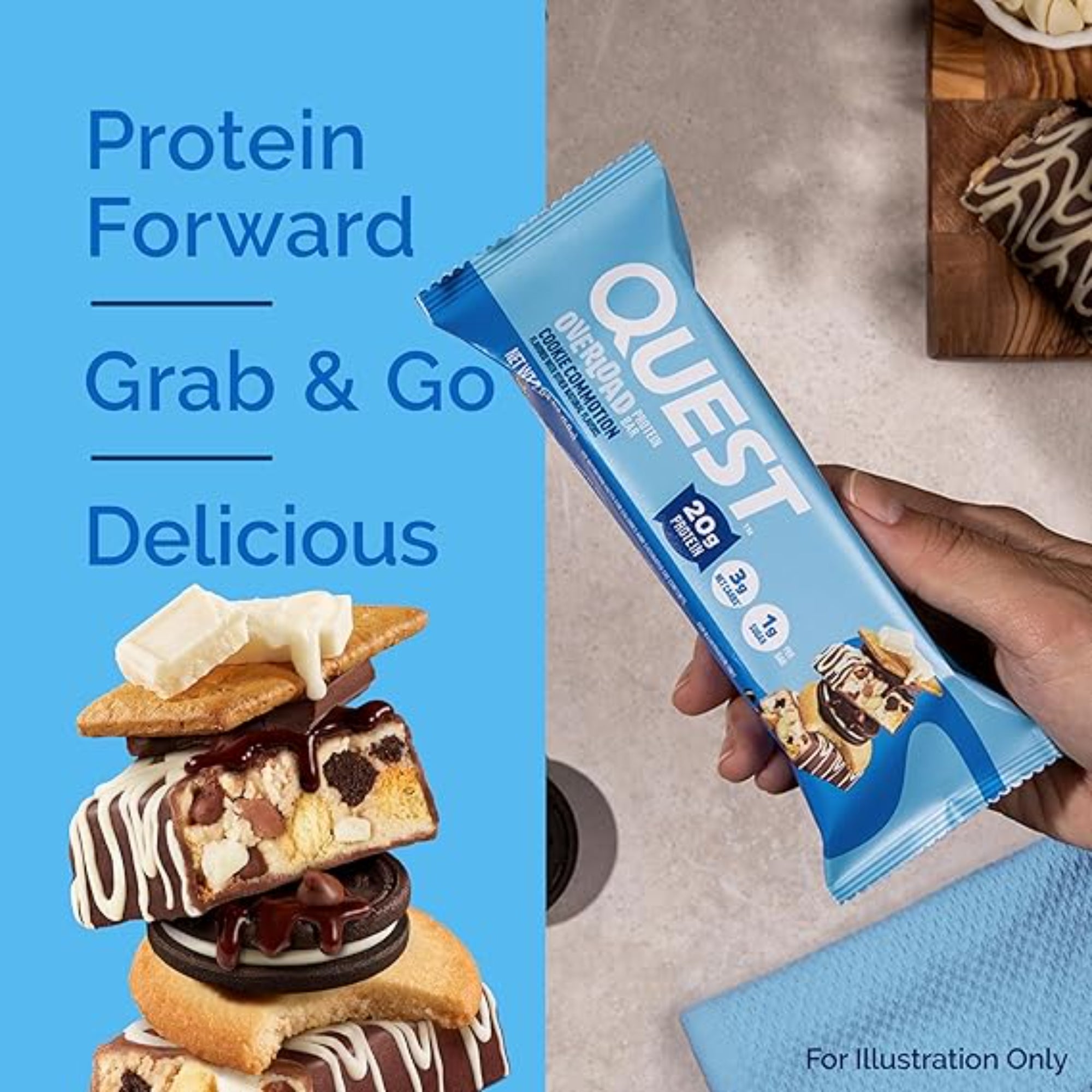 Quest Nutrition Overload Protein Bars Cookie Commotion 12 Count