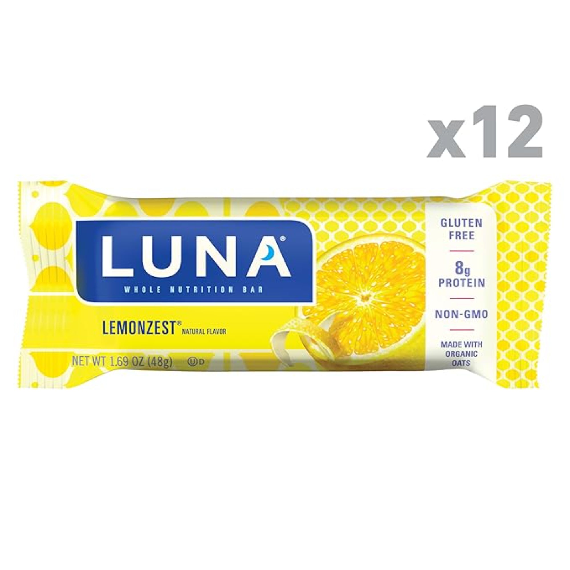 LUNA Bar Lemon Zest Flavor (12 Pack)