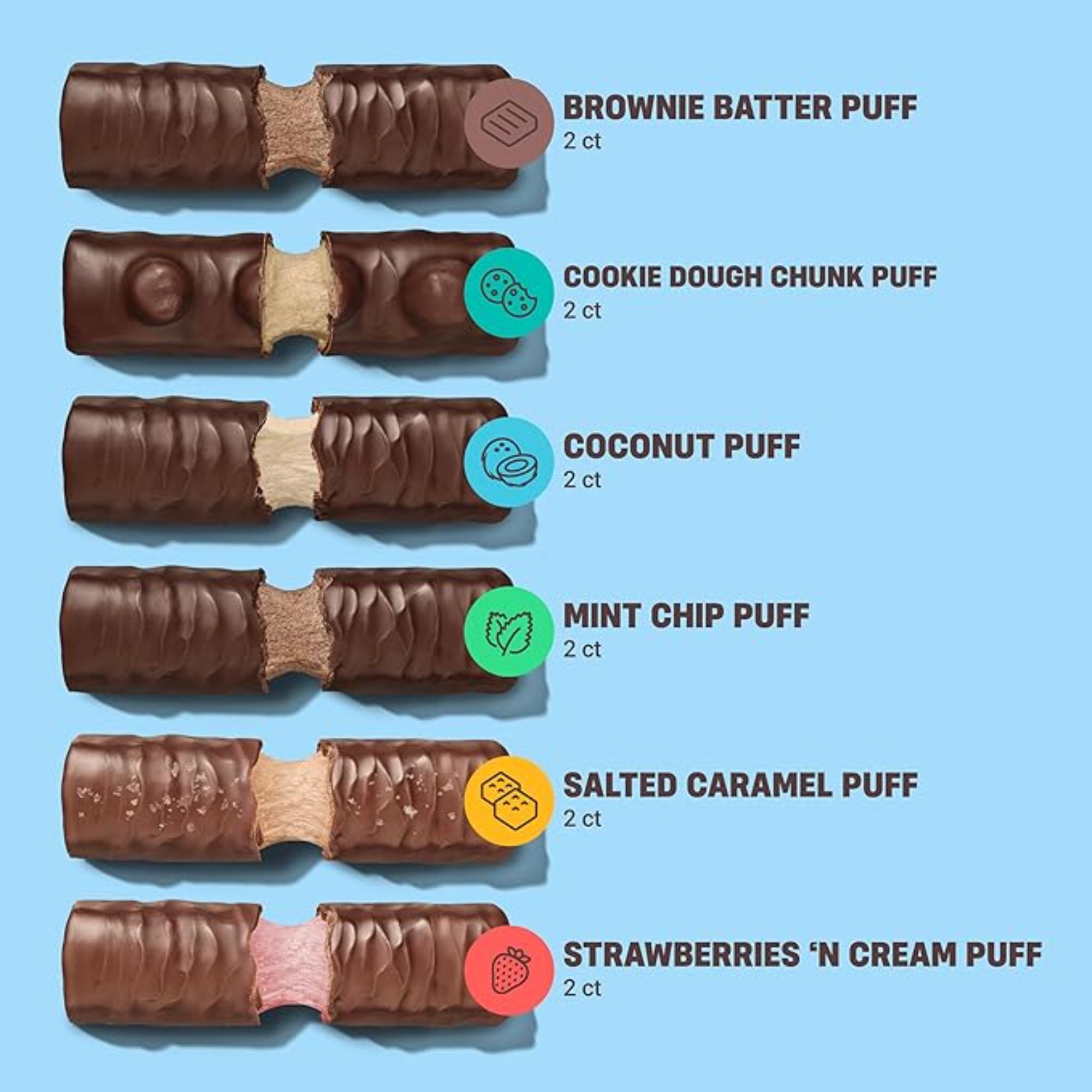 Built Bar, Puff Protein Bars, Variety Pack 12 Pack