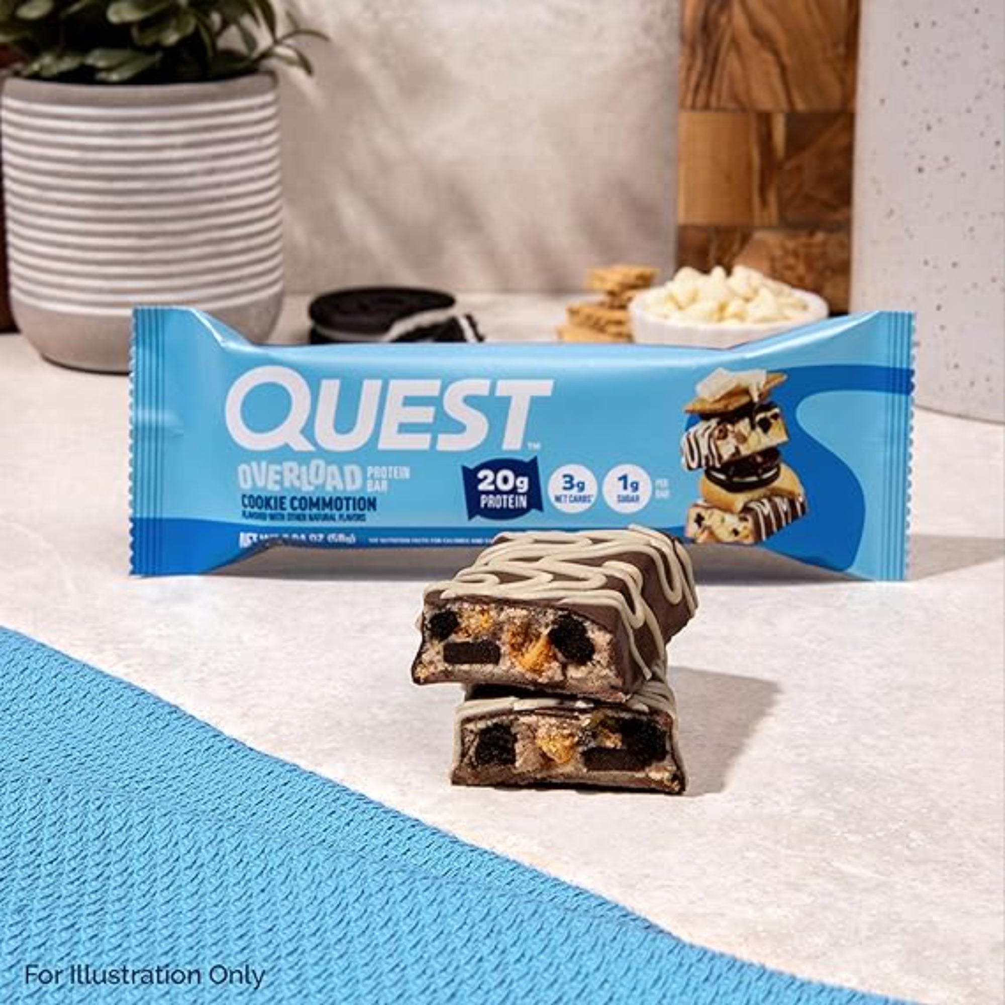 Quest Nutrition Overload Protein Bars Cookie Commotion 12 Count