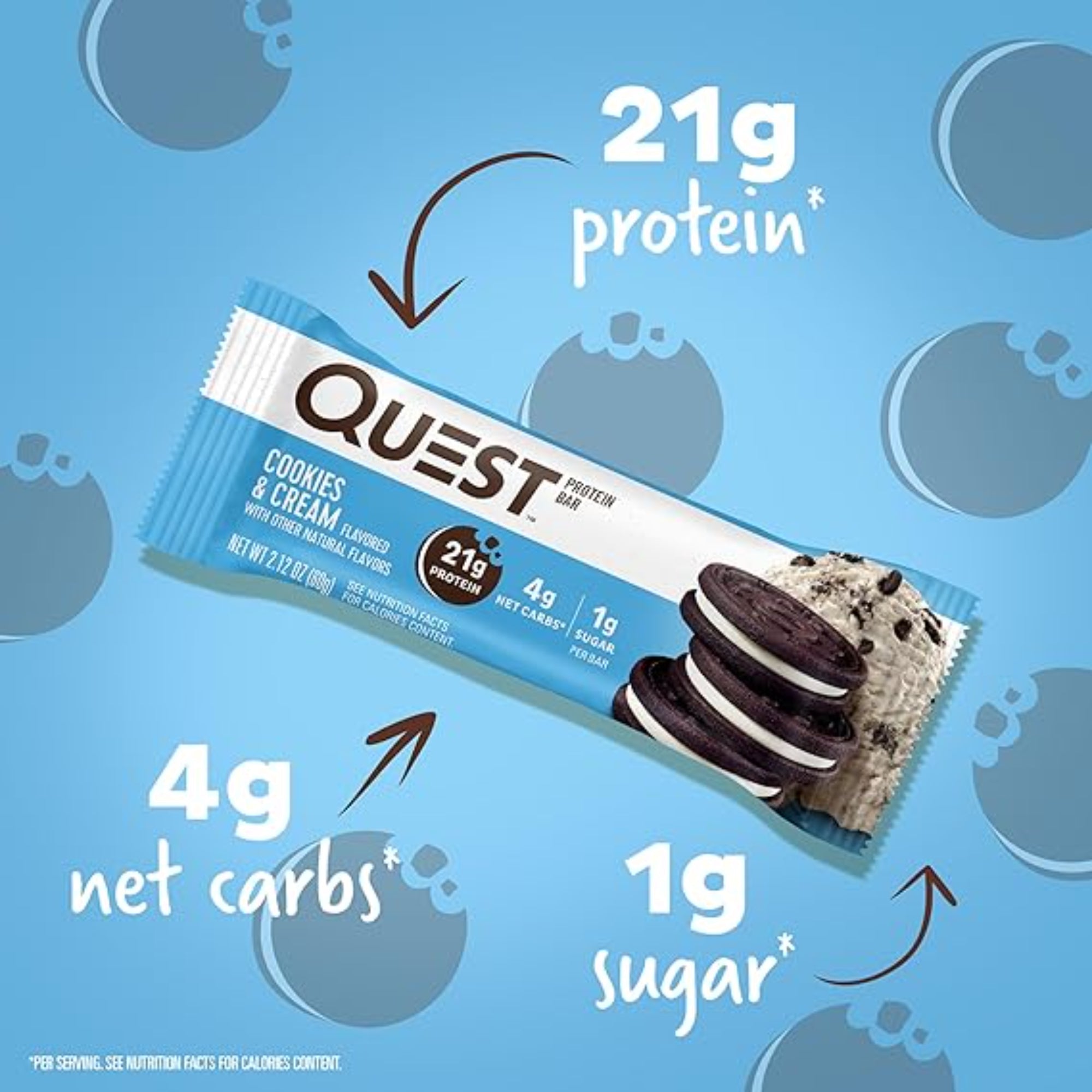 Quest Nutrition Cookies & Cream Protein Bars 4 Count