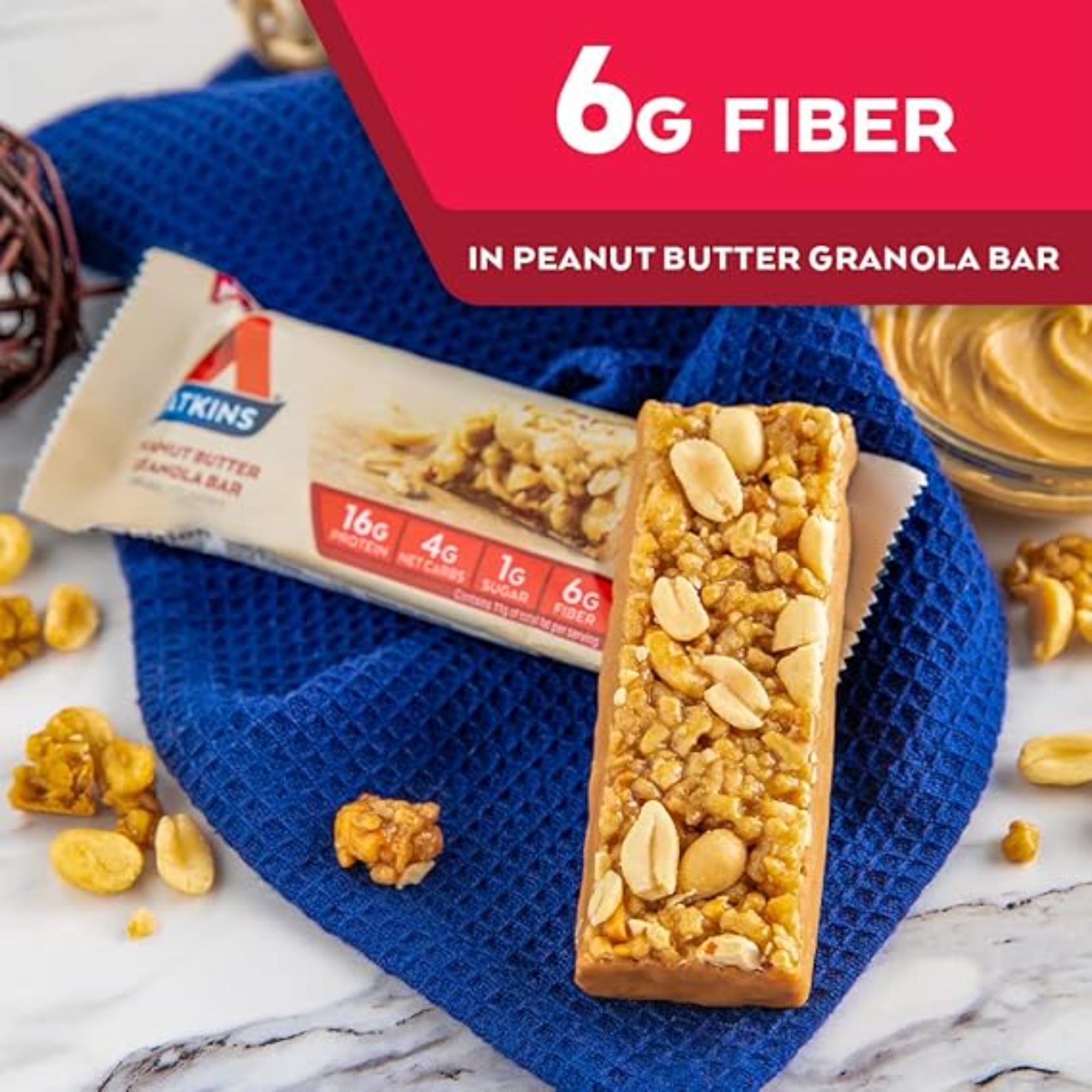 Atkins Peanut Butter Granola High Protein Bar 12 Count