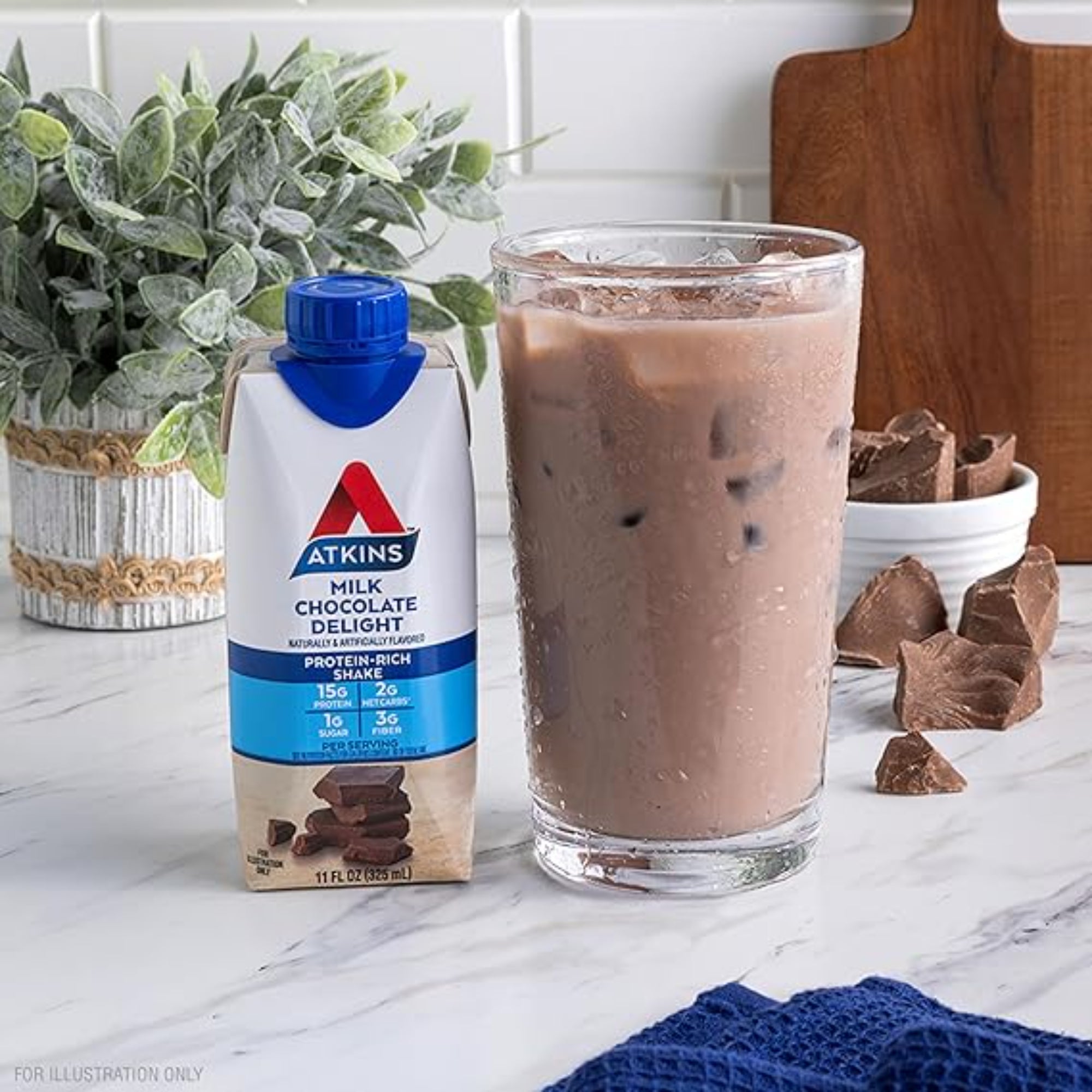 Atkins Milk Chocolate Delight High Protein Shake 12 Count