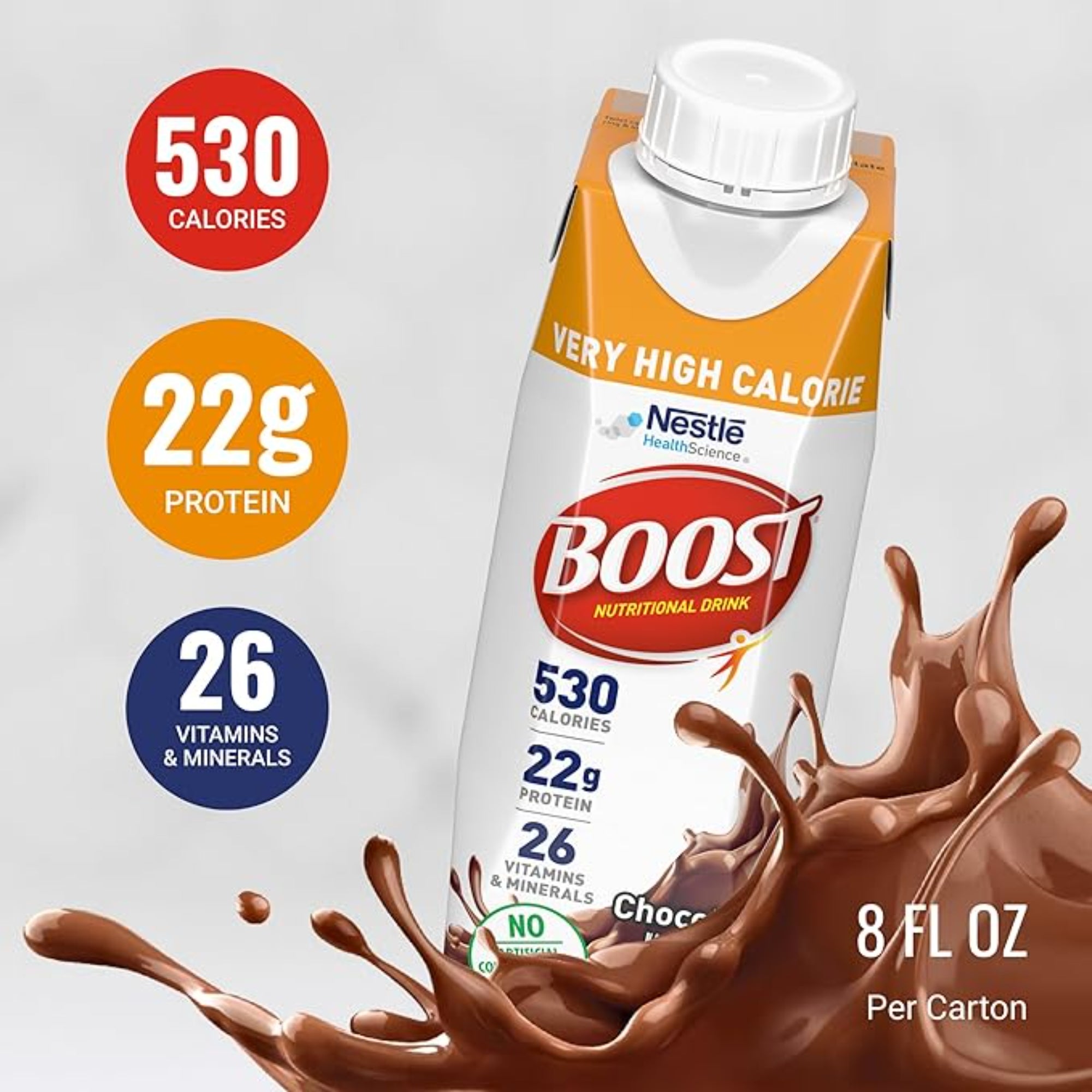 BOOST Very High Calorie Nutritional Drink 8 fl oz (Pack of 24)