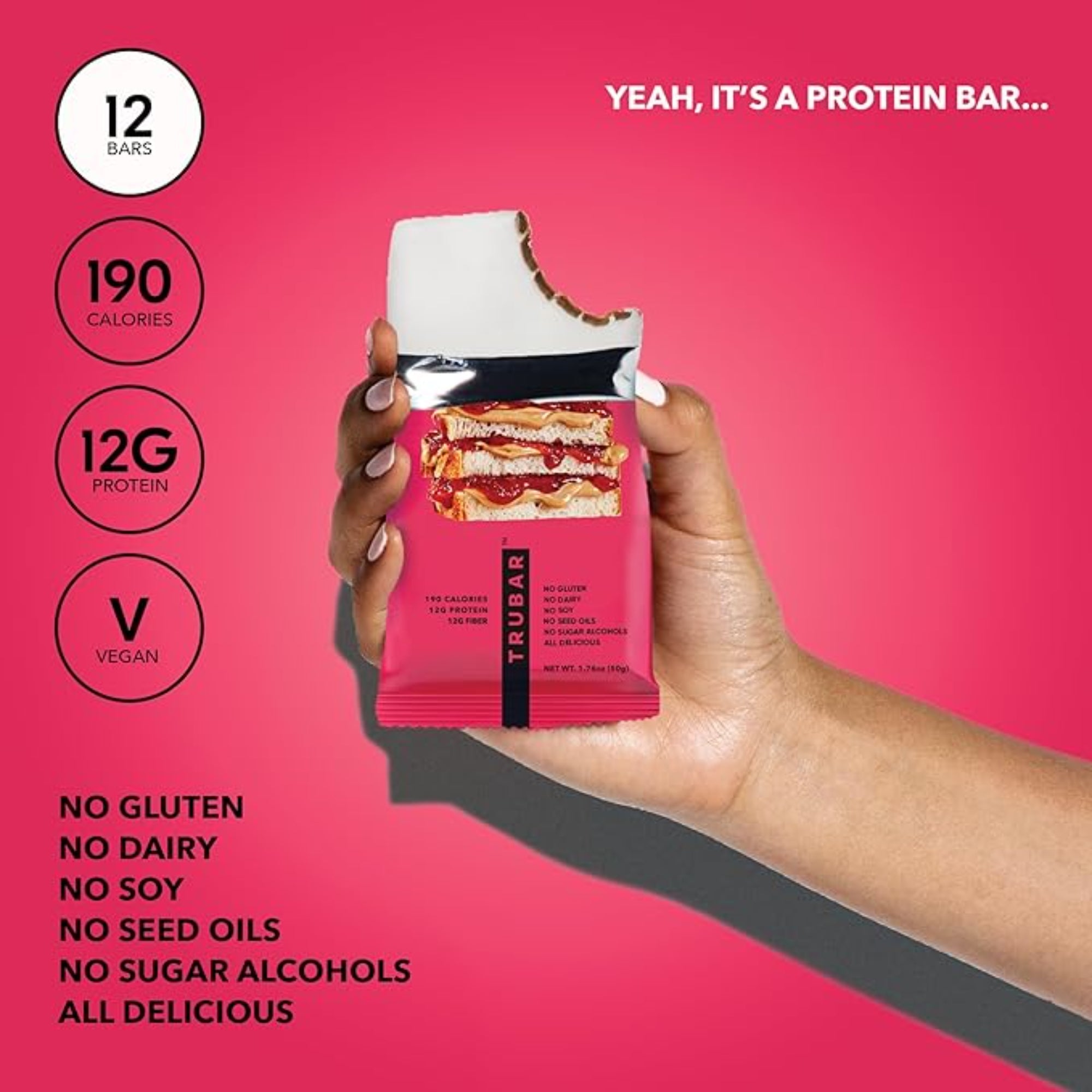 TRUBAR Vegan Protein Bar 12 Count