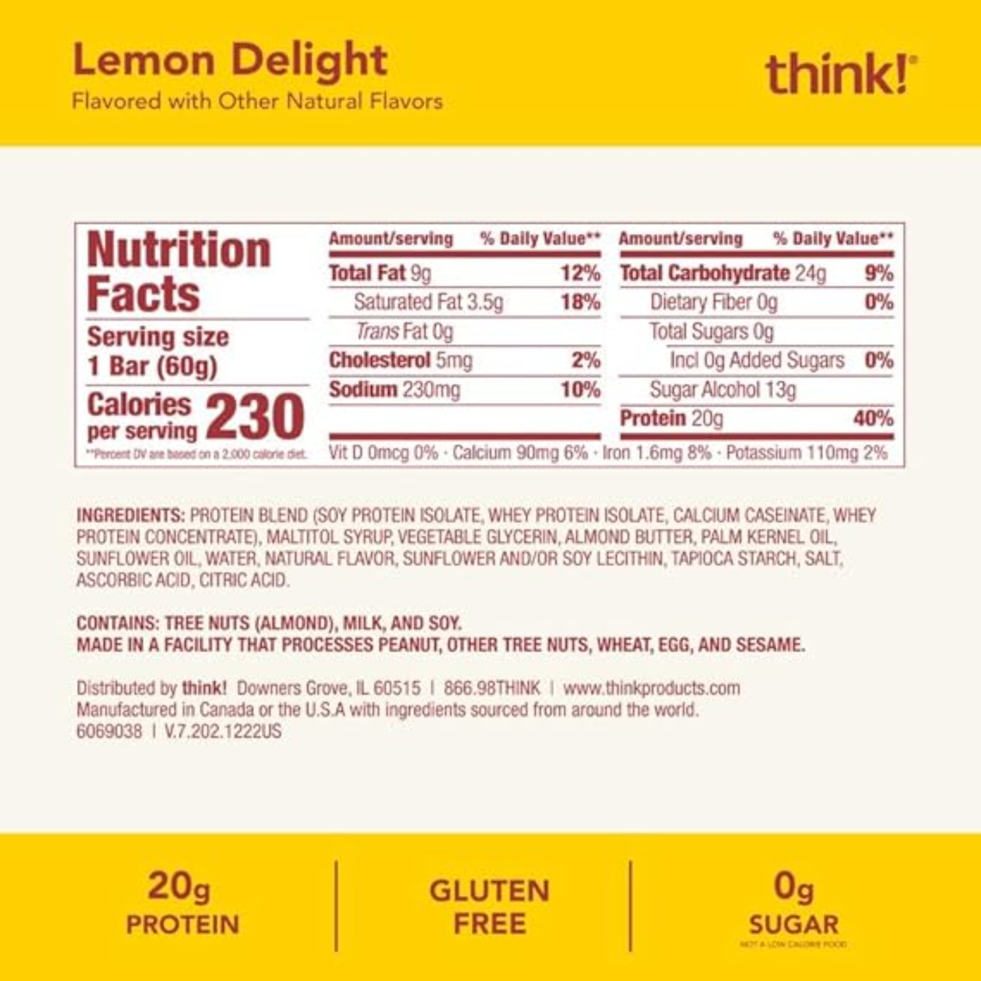 think! Protein Bars Lemon Delight 10 Count