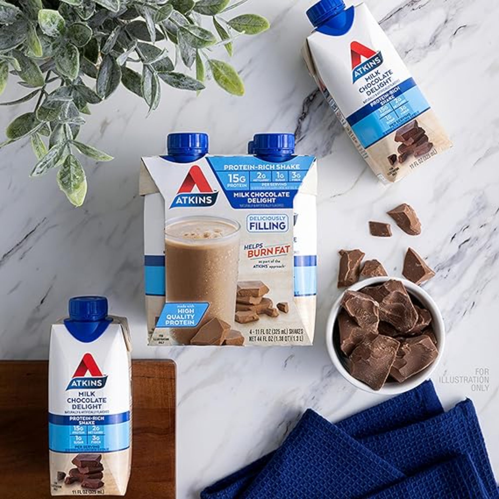 Atkins Milk Chocolate Delight High Protein Shake 12 Count