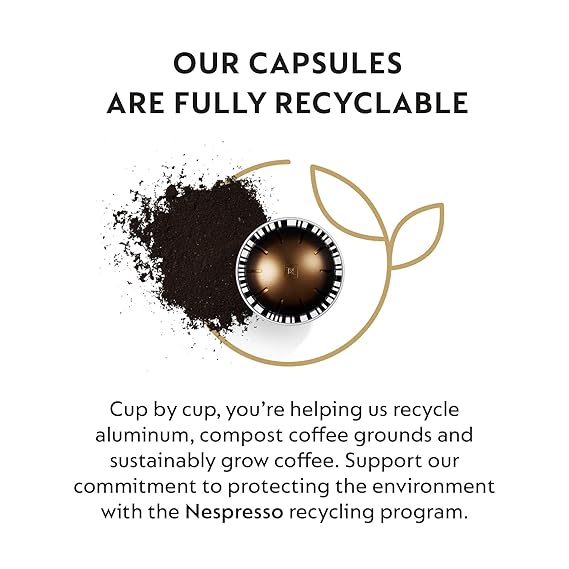 Nespresso Capsules Vertuo, Double Espresso Chiaro 30-Count Coffee Pods