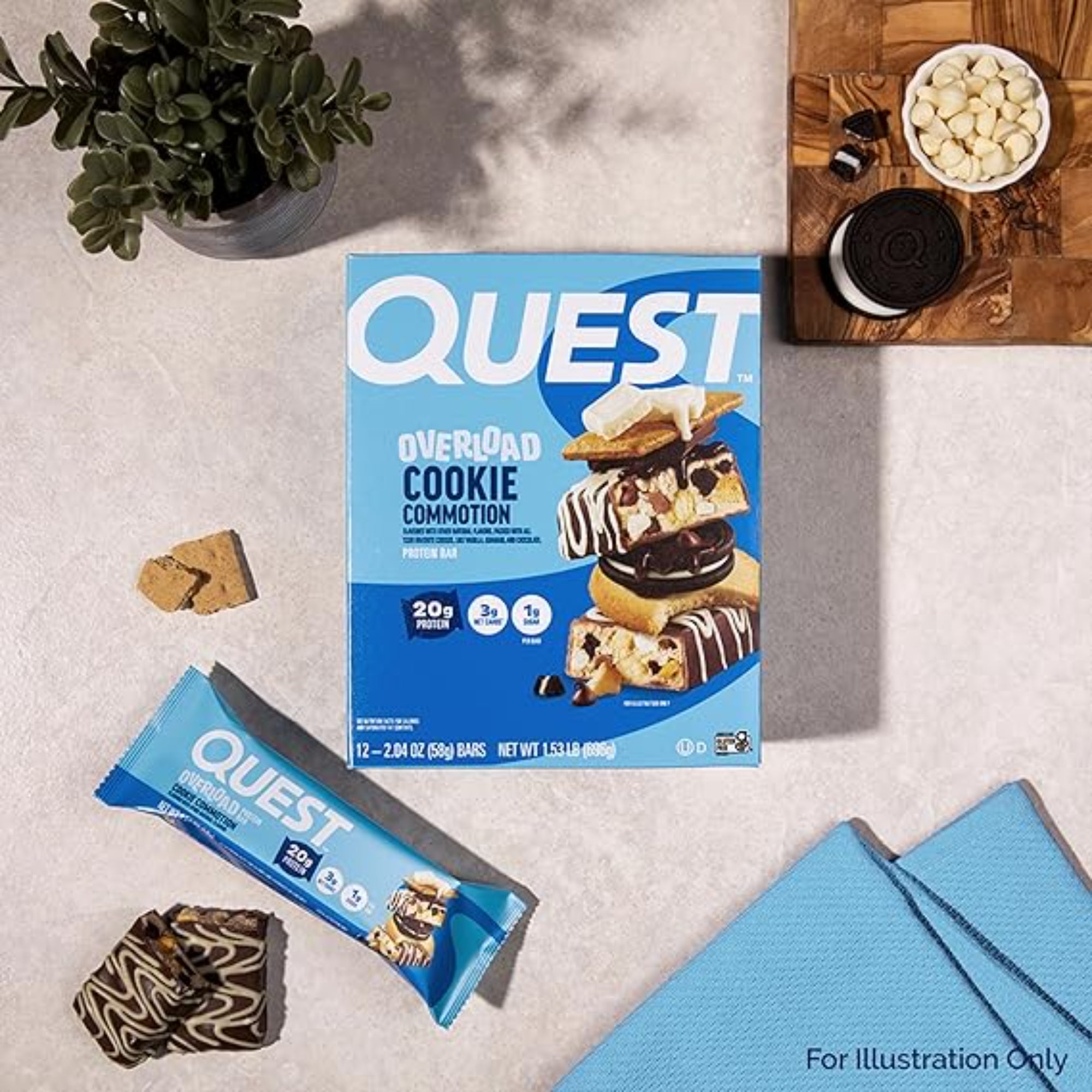 Quest Nutrition Overload Protein Bars Cookie Commotion 12 Count