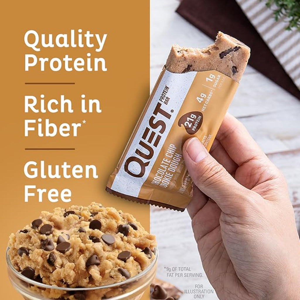 Quest Nutrition Chocolate Chip Dough Cookie Protein Bars 12 Count